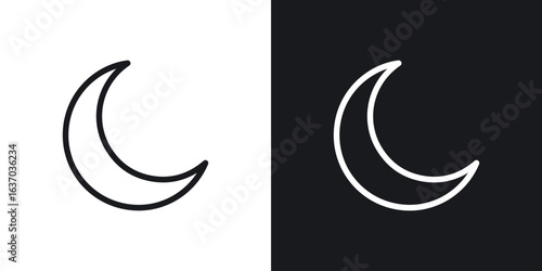 Moon icon web design element. line icon