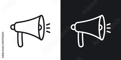 Megaphone icon web design element. line icon