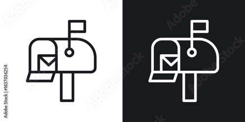 Mailbox icon web design element. line icon