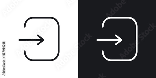 Log out icon web design element. line icon