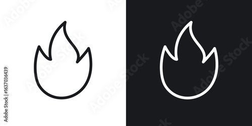 Flame icon web design element. line icon