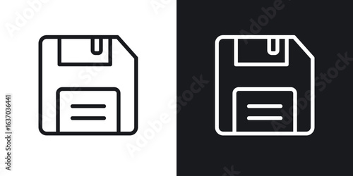 Floppy disk icon web design element. line icon