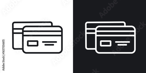 Credit card icon web design element. line icon