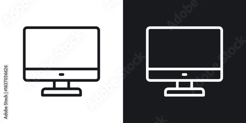 Computer screen icon web design element. line icon
