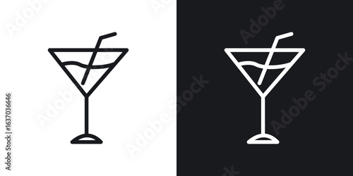 Cocktail icon web design element. line icon