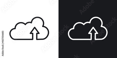 Cloud upload icon web design element. line icon