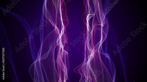 Romantic video animation with particle wave object in slow motion, 4096x2304 loop 4K