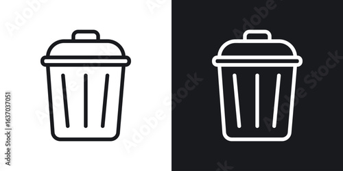 Trash icon web design element. line icon