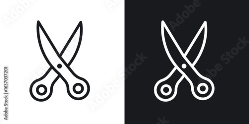 Scissors icon web design element. line icon
