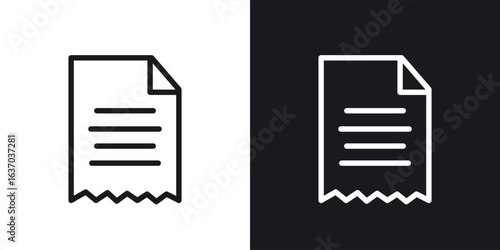 Receipt icon web design element. line icon
