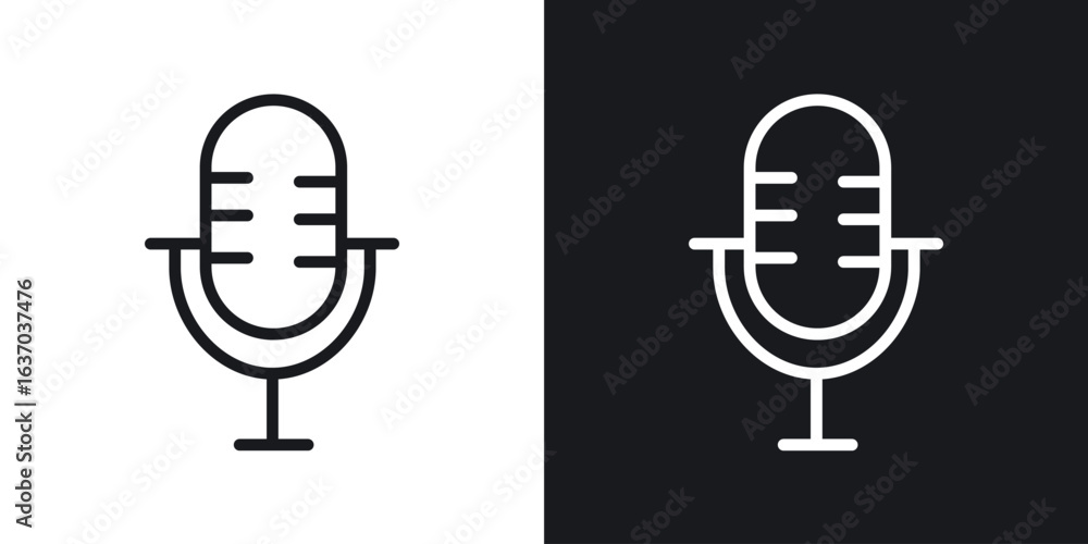 Obraz premium Microphone icon web design element. line icon