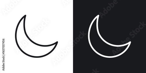 Moon icon web design element. line icon