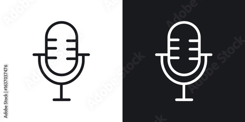 Microphone icon web design element. line icon
