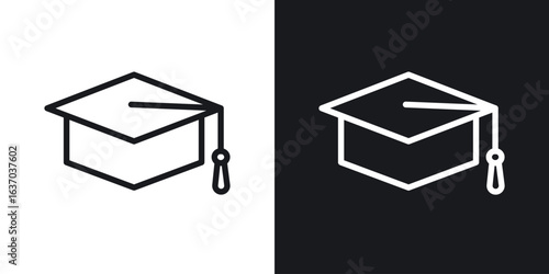 Graduation cap icon web design element. line icon