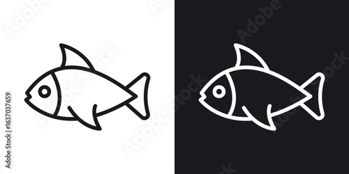 Fish icon web design element. line icon