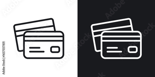 Credit card icon web design element. line icon