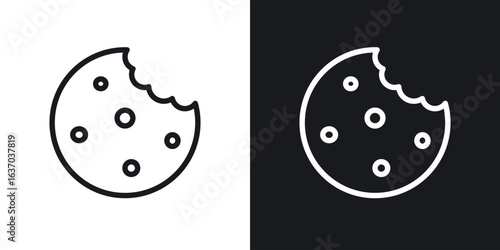 Cookie icon web design element. line icon