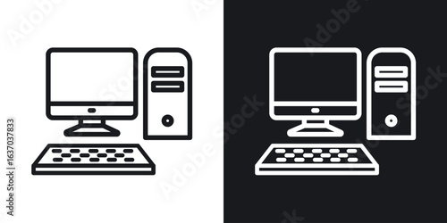 Computer icon web design element. line icon