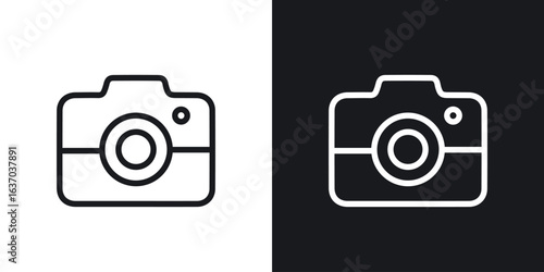 Camera icon web design element. line icon