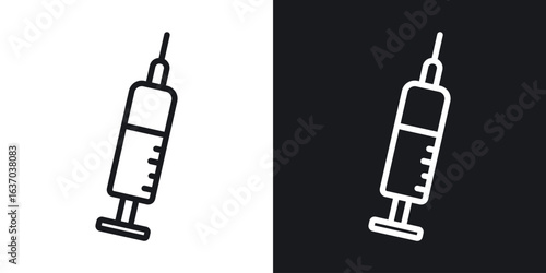 Syringe icon web design element. line icon