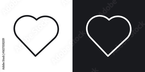 Heart icon web design element. line icon