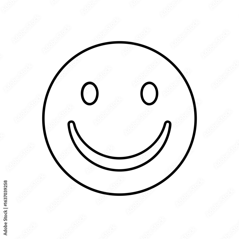 Fototapeta premium Outline of a smiley face on transparent background