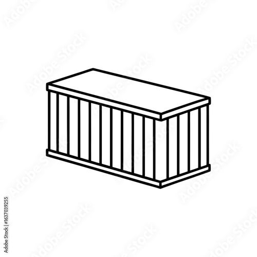 Outline of a crate box on transparent background