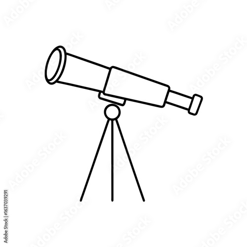 Telescope on a stand on transparent background