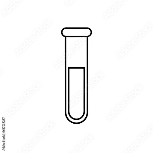 A simple test tube icon on transparent background