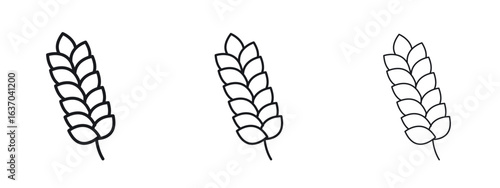 Wheat icon logo black pictogram set. Graphic simple vector icon