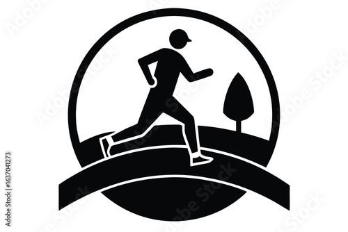 jogger in park vector icon