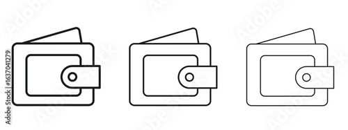 Wallet icon logo black pictogram set. Graphic simple vector icon