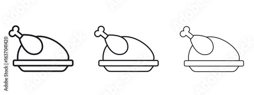 Turkey icon logo black pictogram set. Graphic simple vector icon