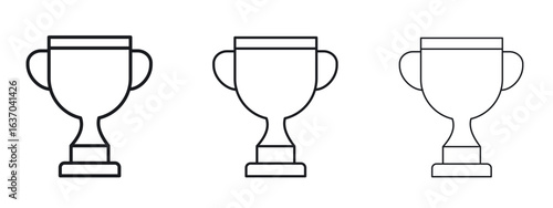 Trophy icon logo black pictogram set. Graphic simple vector icon