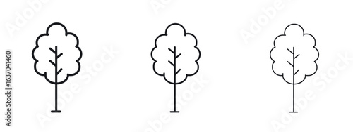 Tree free icon logo black pictogram set. Graphic simple vector icon