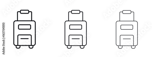 Suitcase icon logo black pictogram set. Graphic simple vector icon