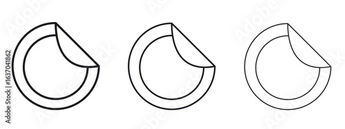 Sticker icon logo black pictogram set. Graphic simple vector icon