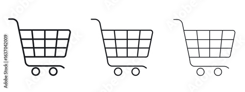 Shopping icon logo black pictogram set. Graphic simple vector icon