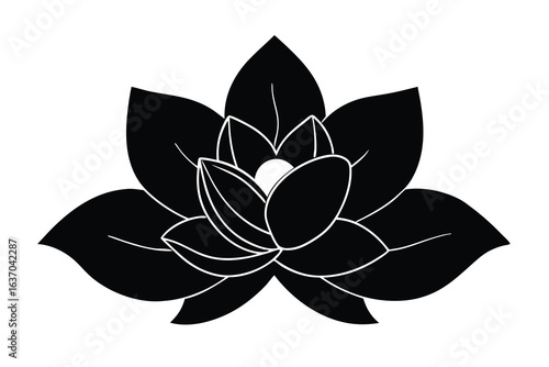 magnolia flower vector icon