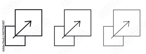 Resize icon logo black pictogram set. Graphic simple vector icon