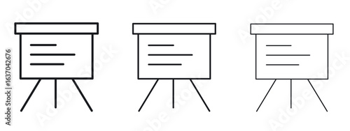 Presentation icon logo black pictogram set. Graphic simple vector icon