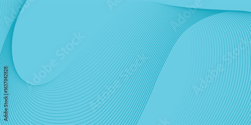 Azure Sky blue abstract background with stripes curve line