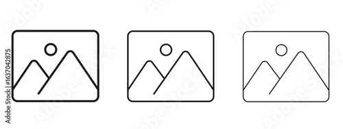 Picture icon logo black pictogram set. Graphic simple vector icon