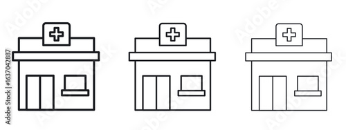 Pharmacy icon logo black pictogram set. Graphic simple vector icon