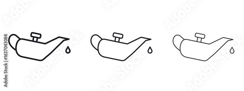 Oil can icon logo black pictogram set. Graphic simple vector icon