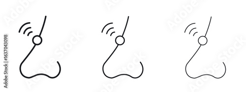 Nose pain icon logo black pictogram set. Graphic simple vector icon