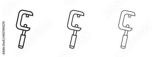 Micrometer icon logo black pictogram set. Graphic simple vector icon