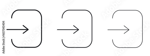 Log out icon logo black pictogram set. Graphic simple vector icon