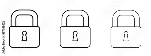 Lock icon logo black pictogram set. Graphic simple vector icon
