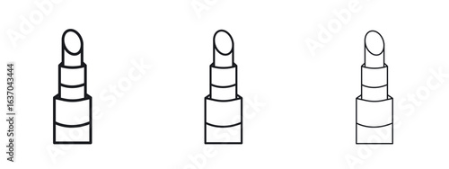 Lipstick icon logo black pictogram set. Graphic simple vector icon